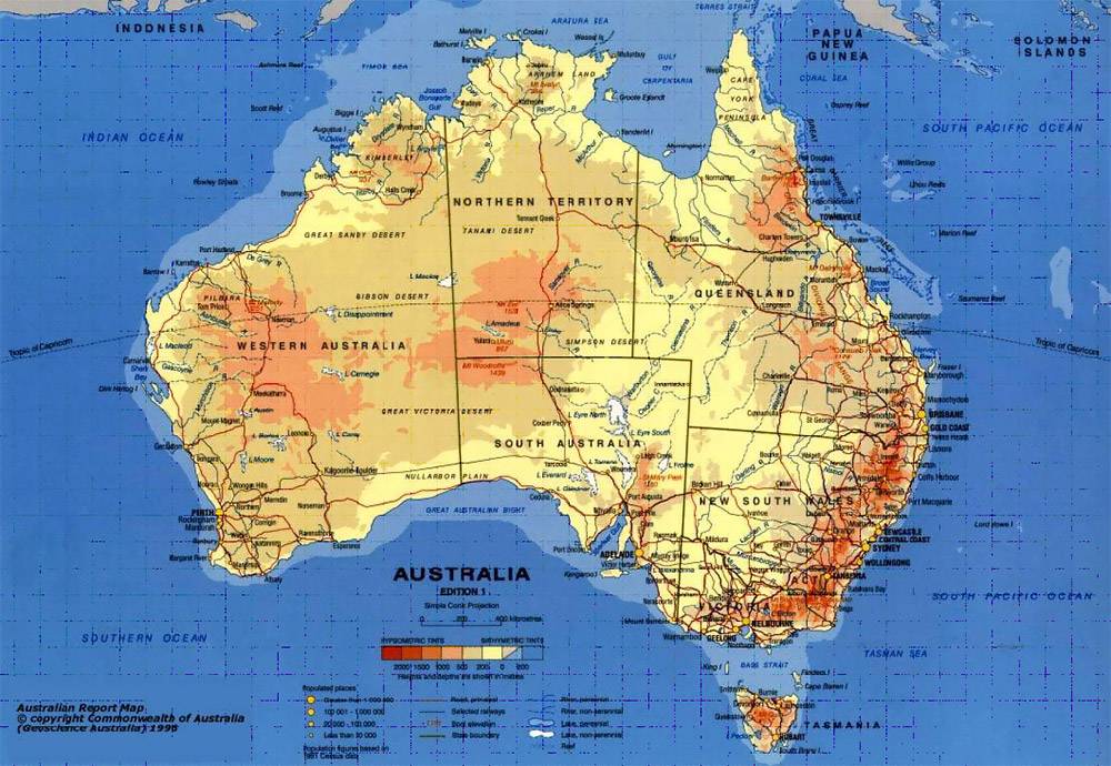 Kaart van Australië